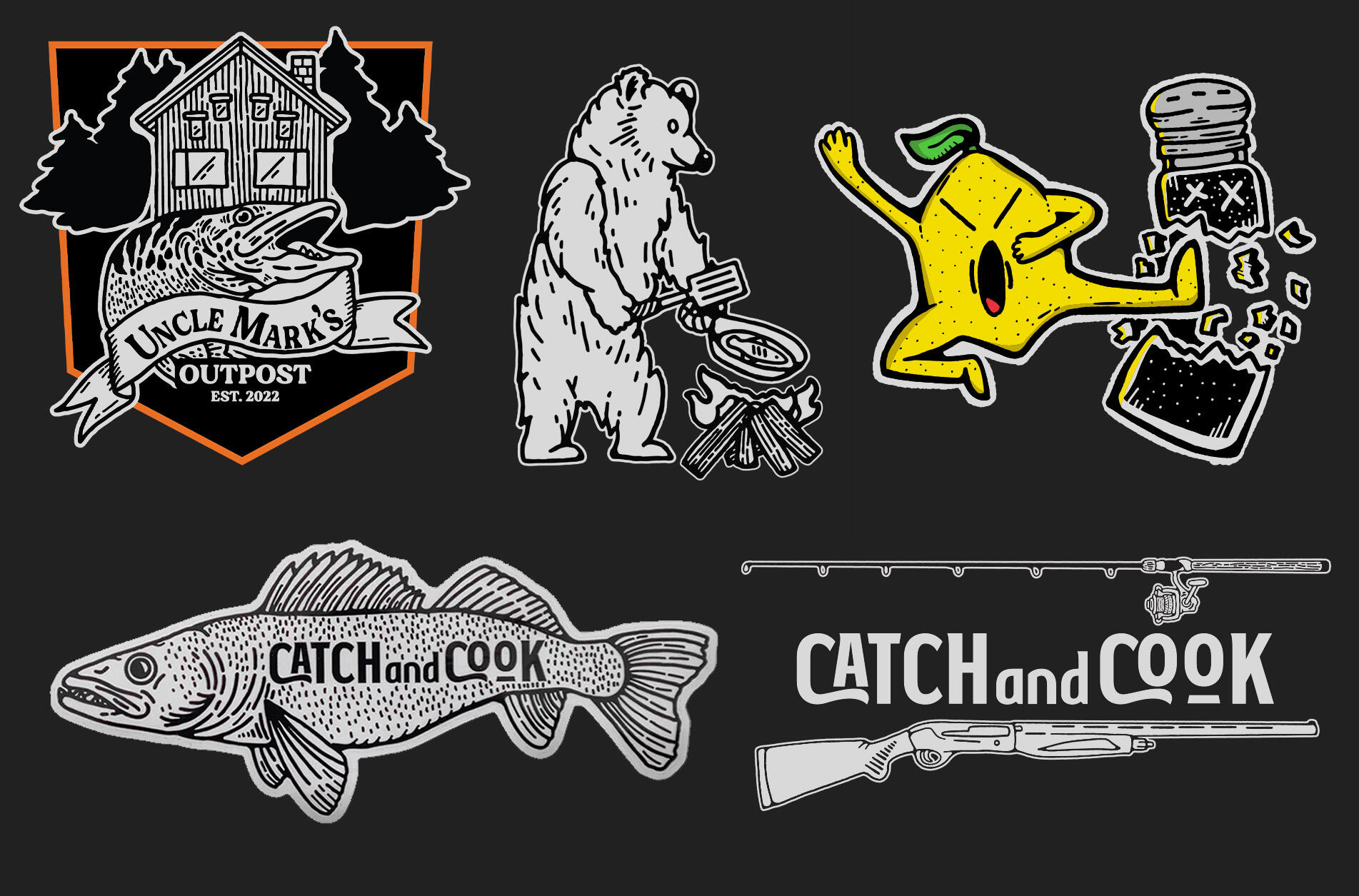 Catch and Cook and Uncle Mark's Outpost Designs by Andrew Moca